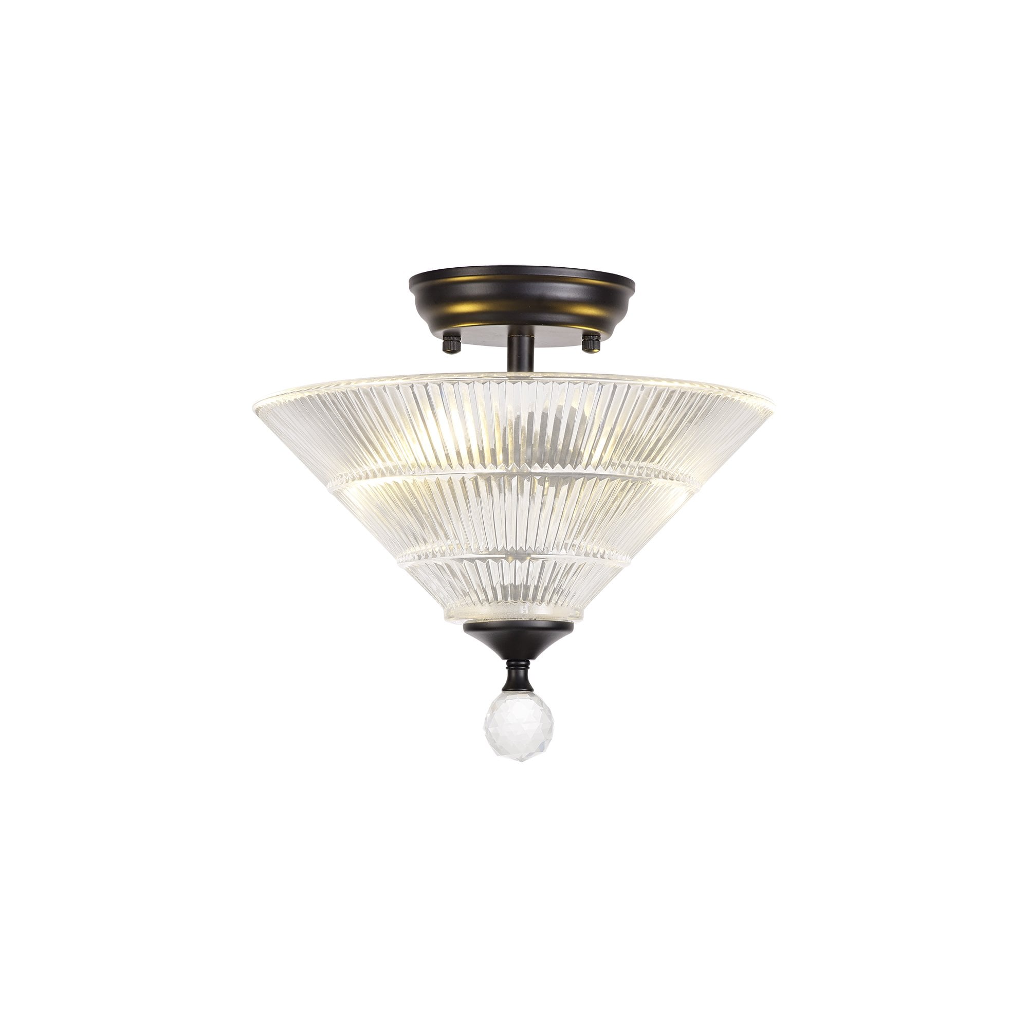 NLK16199 Tabion 2 Light Ceiling Light Matt Black Clear