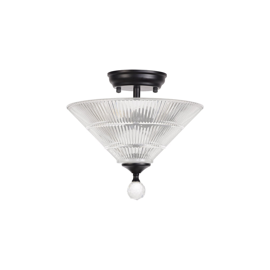 NLK16199 Tabion 2 Light Ceiling Light Matt Black Clear