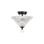 NLK16199 Tabion 2 Light Ceiling Light Matt Black Clear