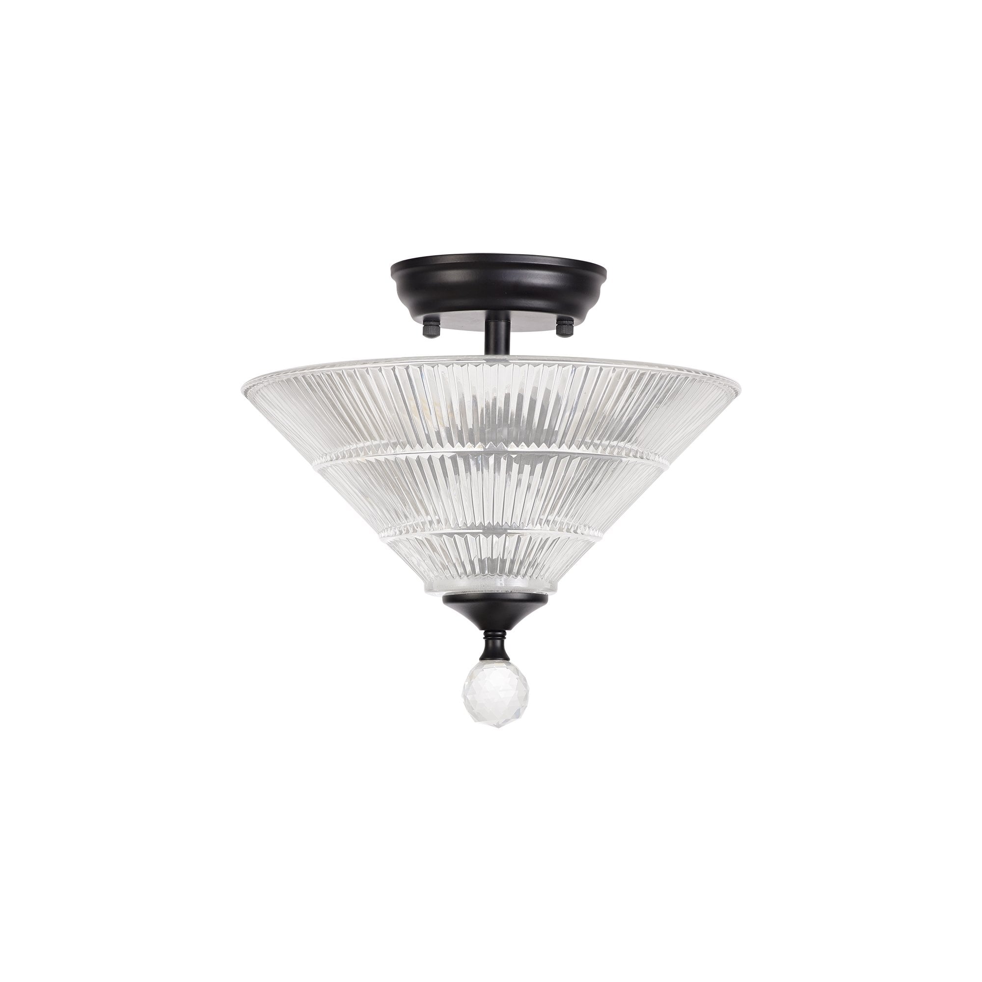 NLK16199 Tabion 2 Light Ceiling Light Matt Black Clear