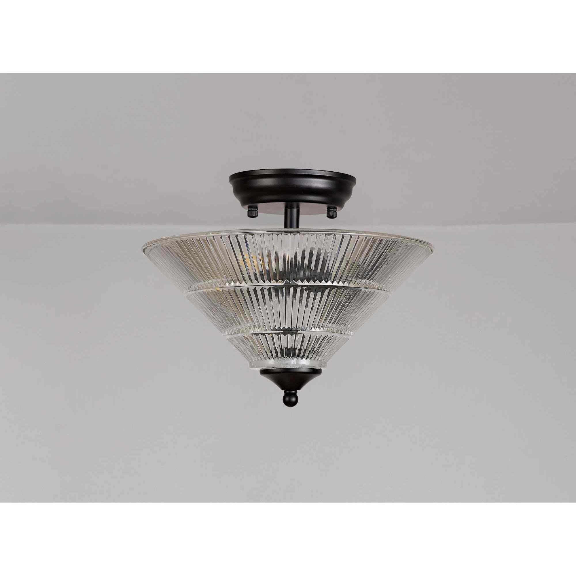 NLK16199 Tabion 2 Light Ceiling Light Matt Black Clear