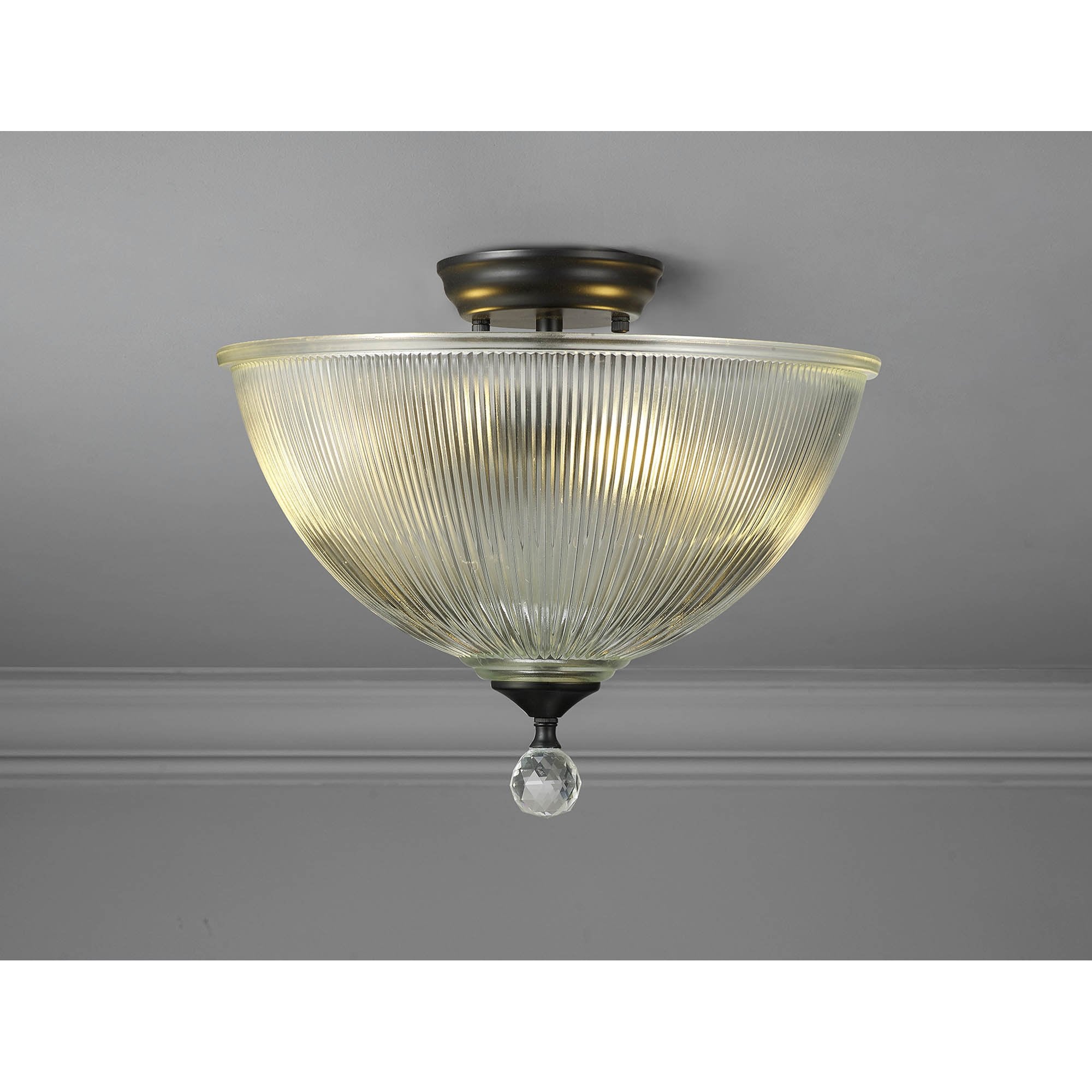 NLK16209 Tabion 2 Light Ceiling Light Matt Black Clear