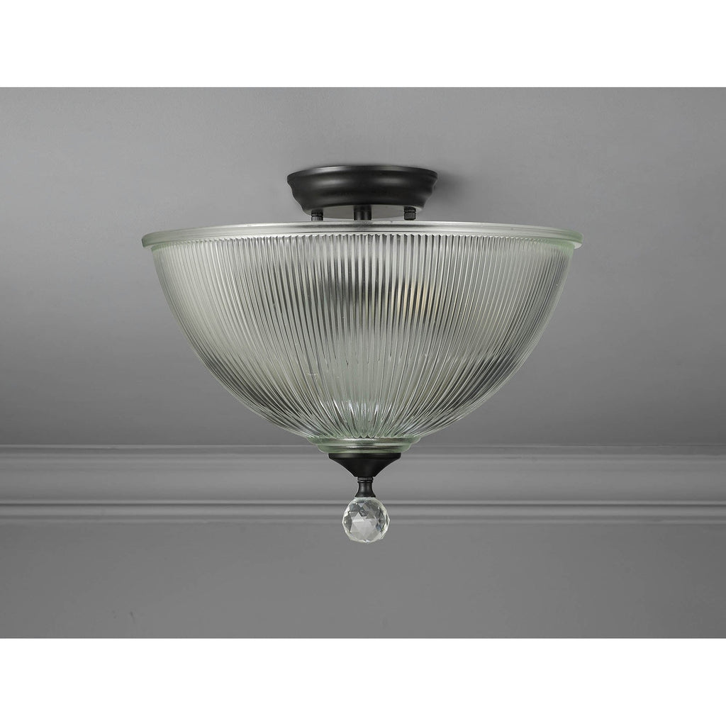 NLK16209 Tabion 2 Light Ceiling Light Matt Black Clear