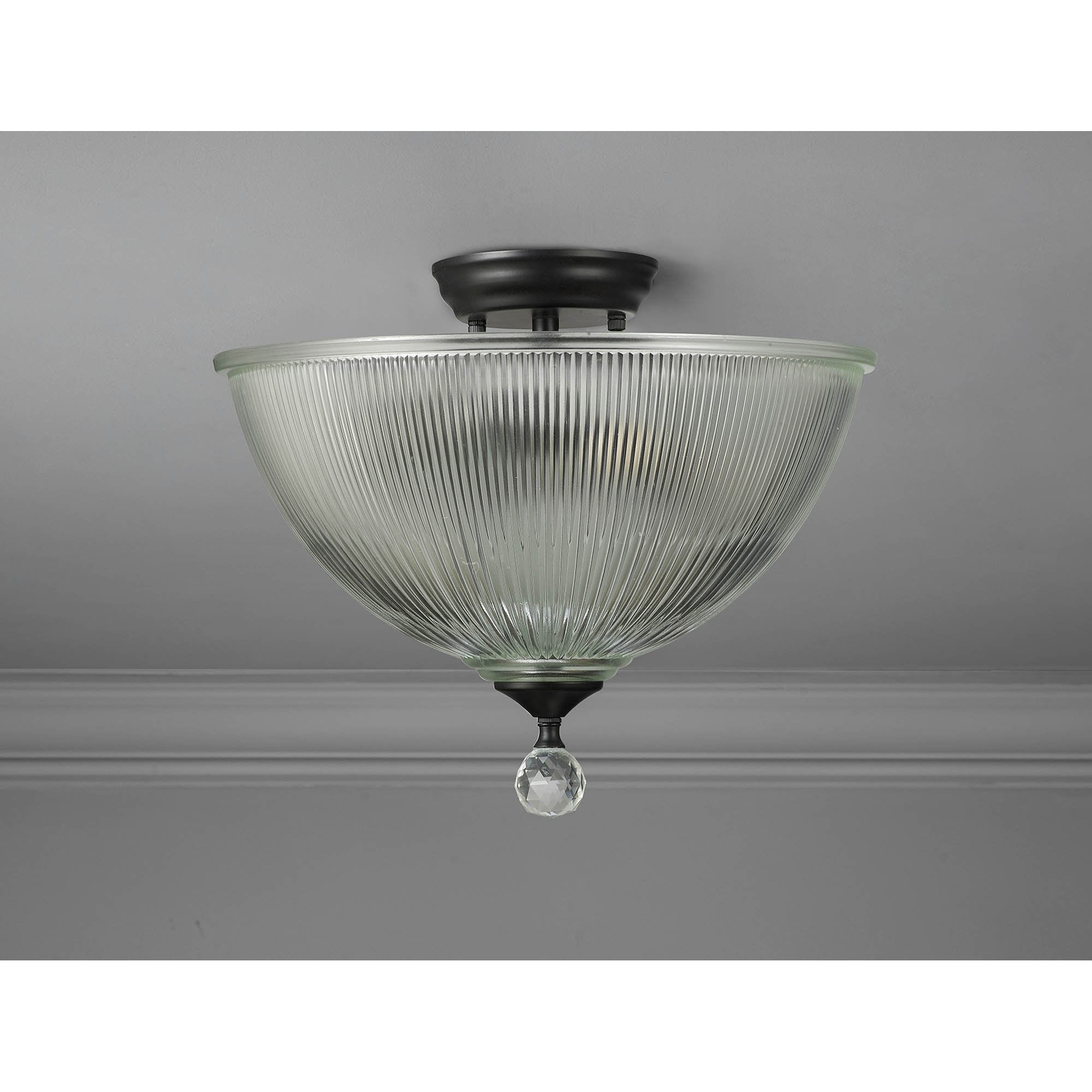 NLK16209 Tabion 2 Light Ceiling Light Matt Black Clear