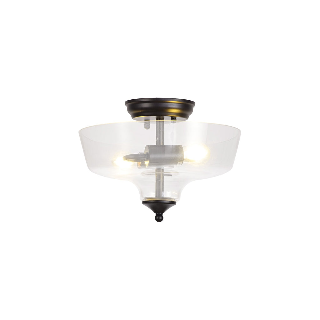 NLK16219 Tabion 2 Light Ceiling Light Matt Black Clear