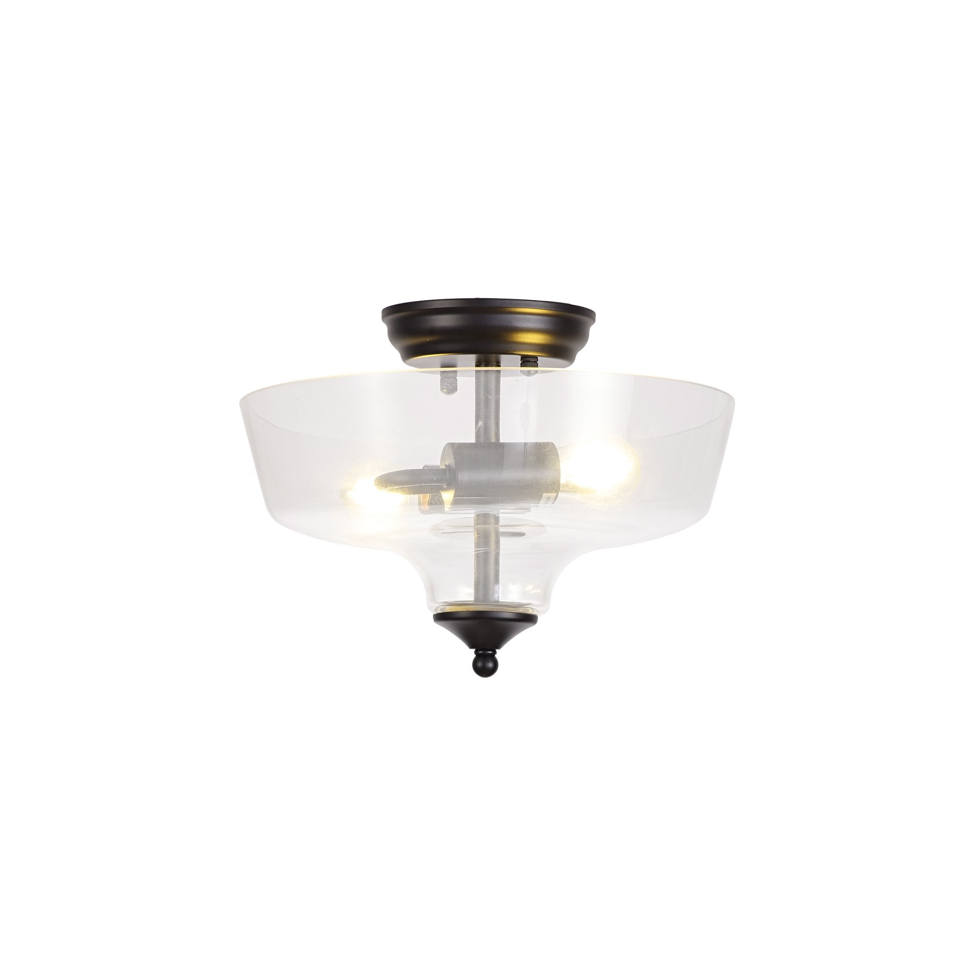 NLK16219 Tabion 2 Light Ceiling Light Matt Black Clear