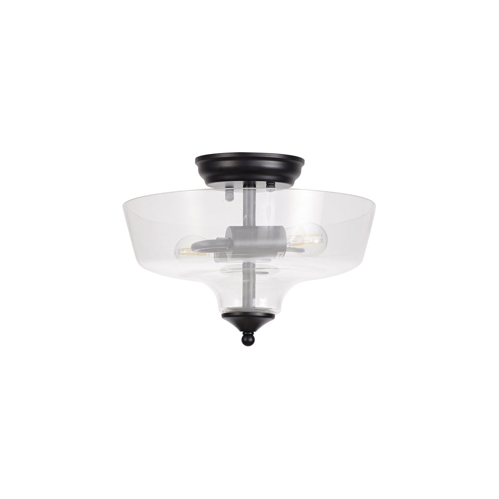 NLK16219 Tabion 2 Light Ceiling Light Matt Black Clear