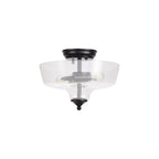 NLK16219 Tabion 2 Light Ceiling Light Matt Black Clear