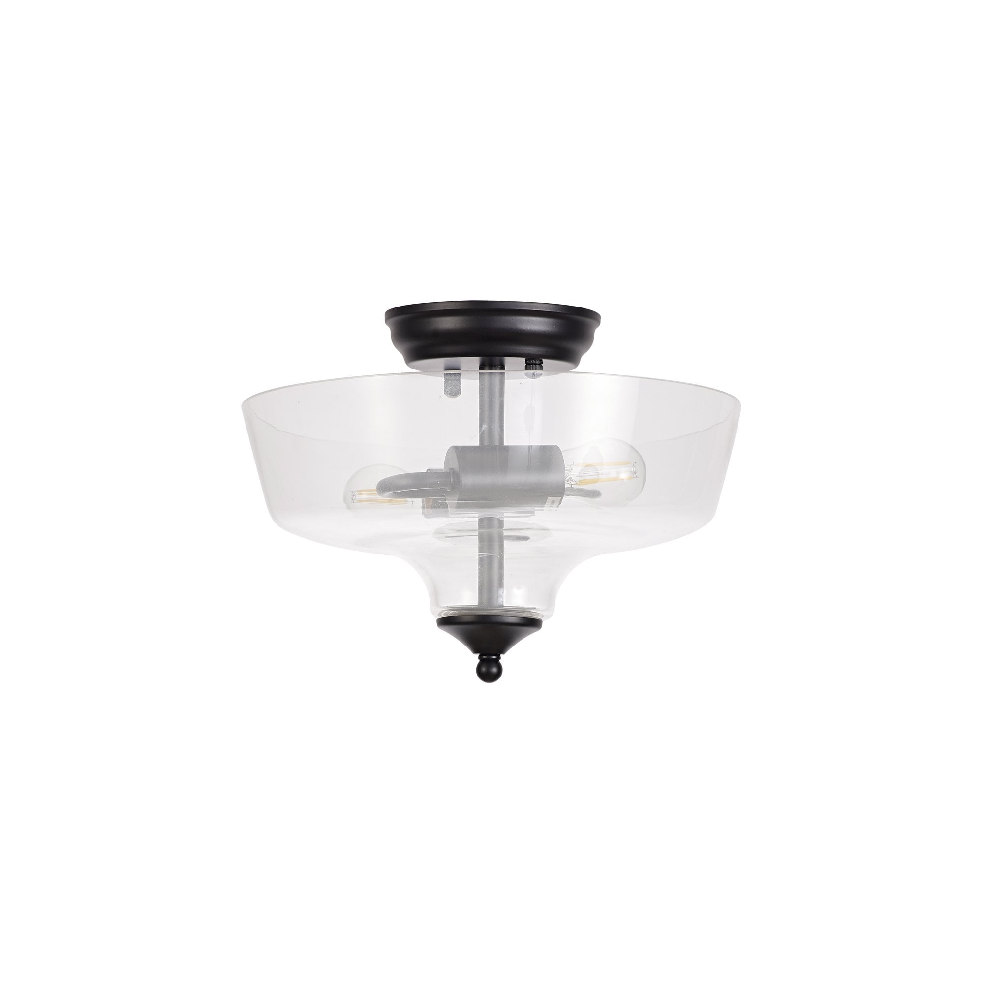 NLK16219 Tabion 2 Light Ceiling Light Matt Black Clear