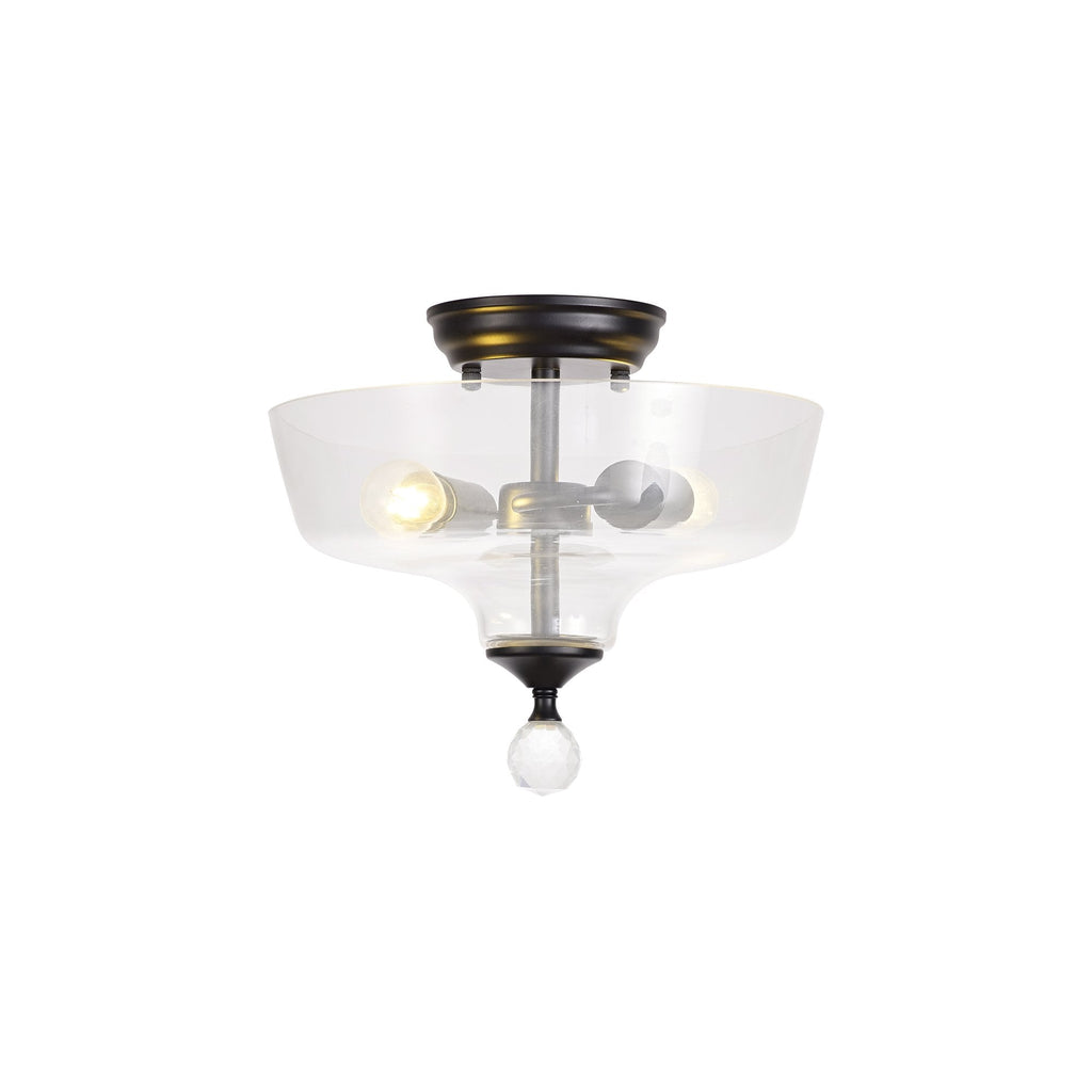 NLK16219 Tabion 2 Light Ceiling Light Matt Black Clear