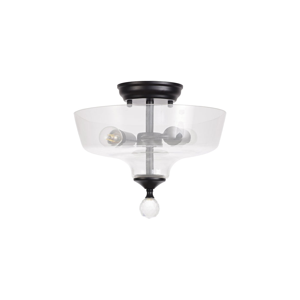 NLK16219 Tabion 2 Light Ceiling Light Matt Black Clear