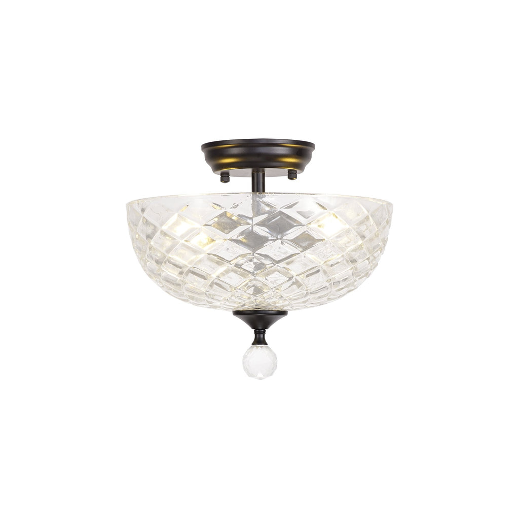 NLK16229 Tabion 2 Light Ceiling Light Matt Black Clear