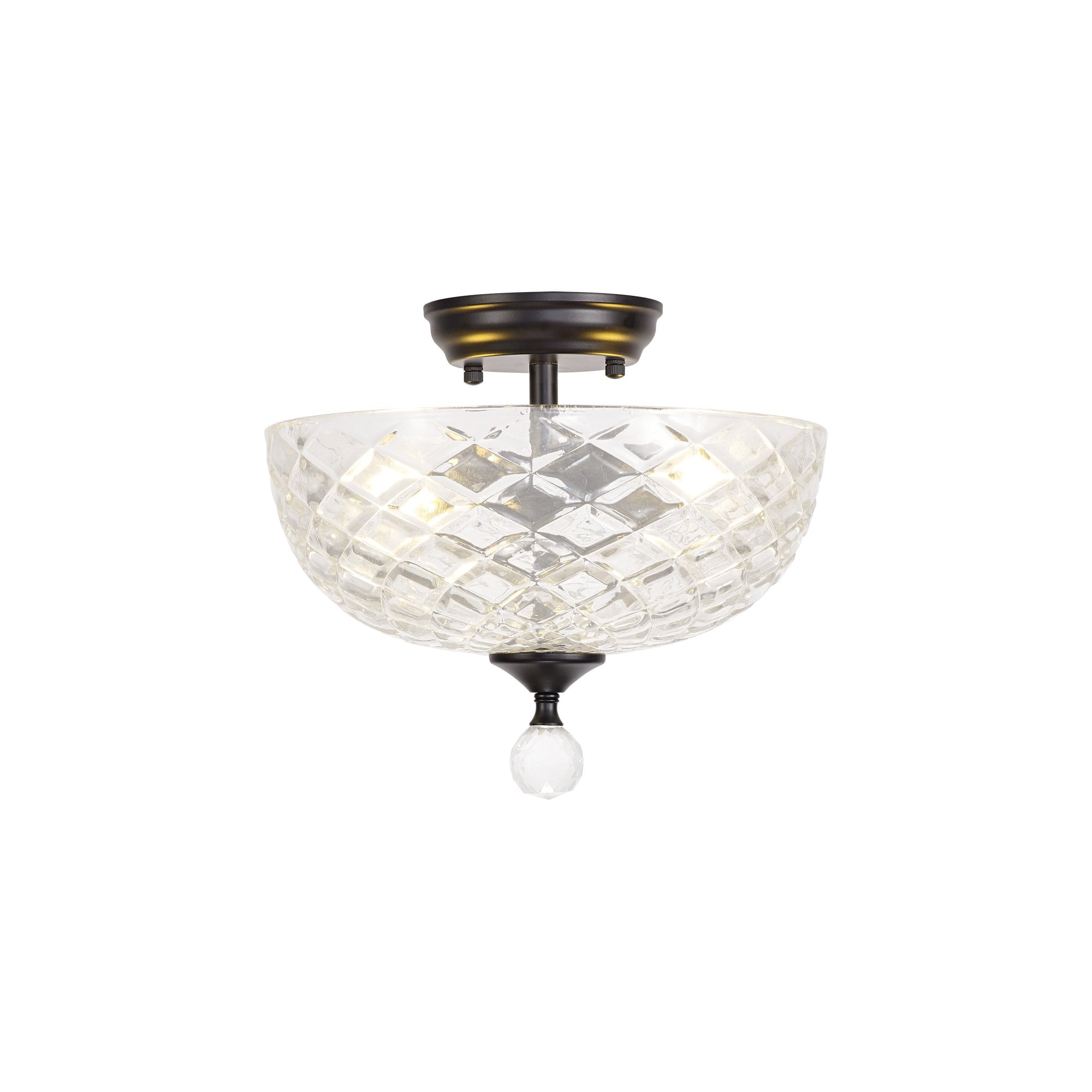 NLK16229 Tabion 2 Light Ceiling Light Matt Black Clear