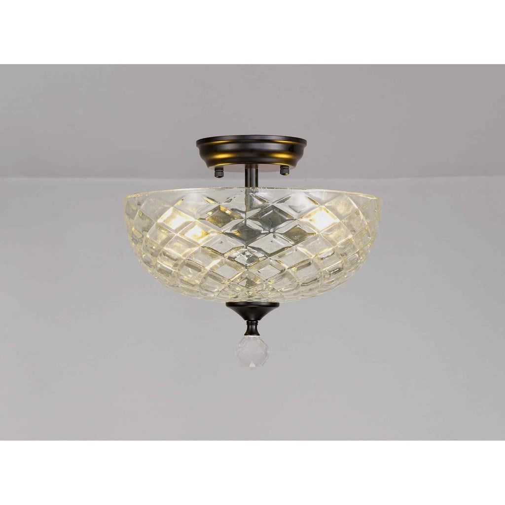NLK16229 Tabion 2 Light Ceiling Light Matt Black Clear