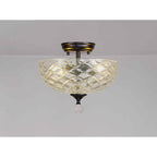 NLK16229 Tabion 2 Light Ceiling Light Matt Black Clear