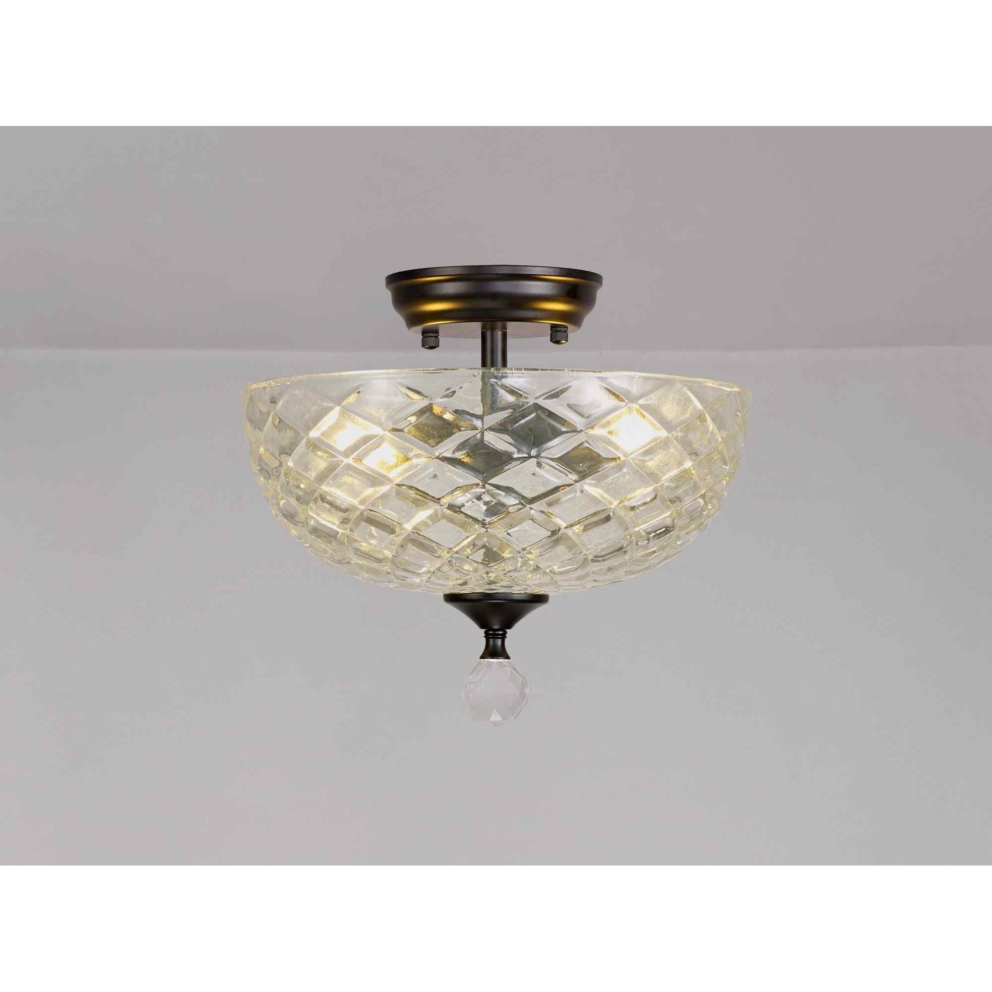 NLK16229 Tabion 2 Light Ceiling Light Matt Black Clear