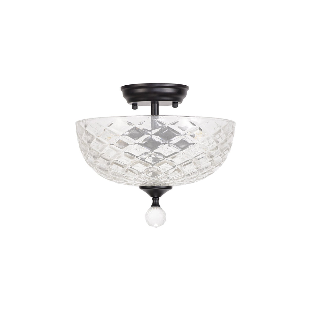 NLK16229 Tabion 2 Light Ceiling Light Matt Black Clear