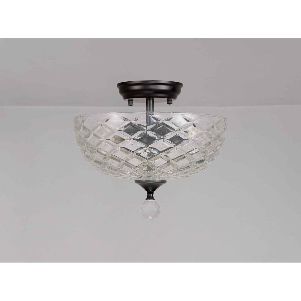 NLK16229 Tabion 2 Light Ceiling Light Matt Black Clear
