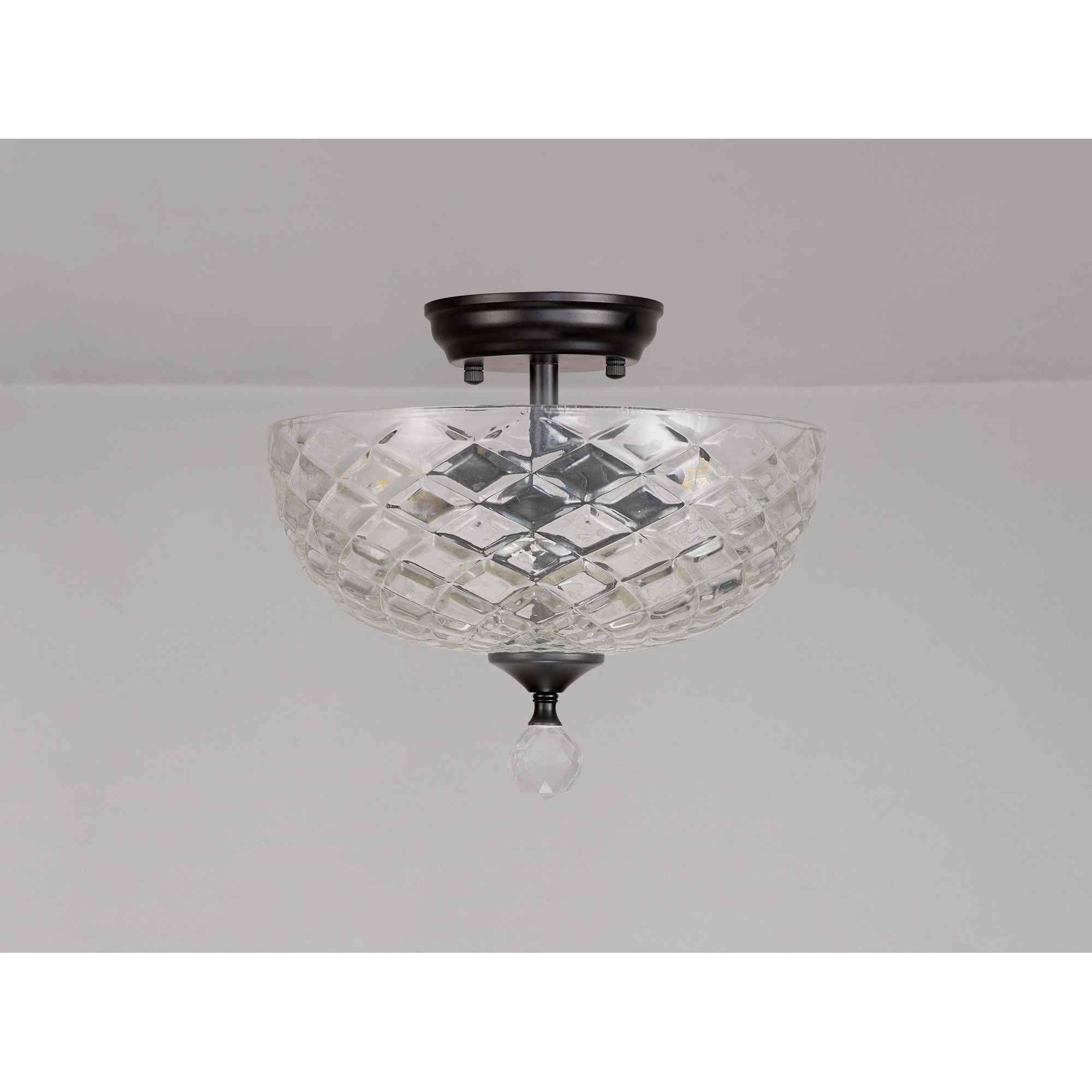 NLK16229 Tabion 2 Light Ceiling Light Matt Black Clear