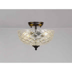 NLK16229 Tabion 2 Light Ceiling Light Matt Black Clear