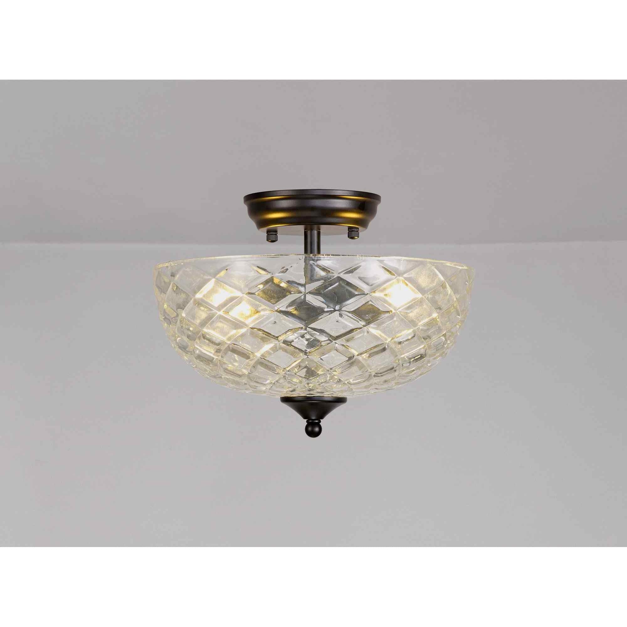 NLK16229 Tabion 2 Light Ceiling Light Matt Black Clear