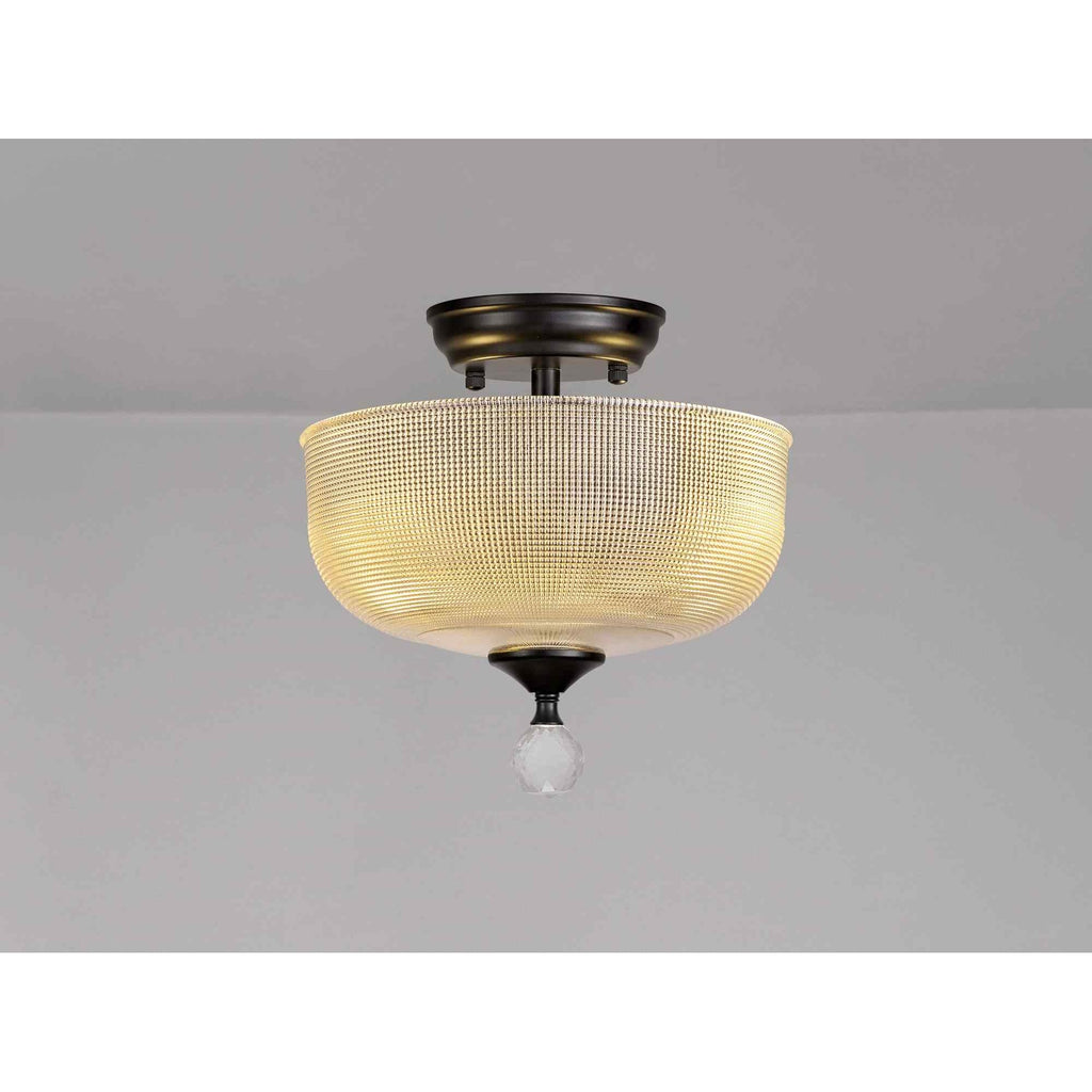 NLK16239 Tabion 2 Light Ceiling Light Matt Black Clear