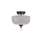 NLK16239 Tabion 2 Light Ceiling Light Matt Black Clear