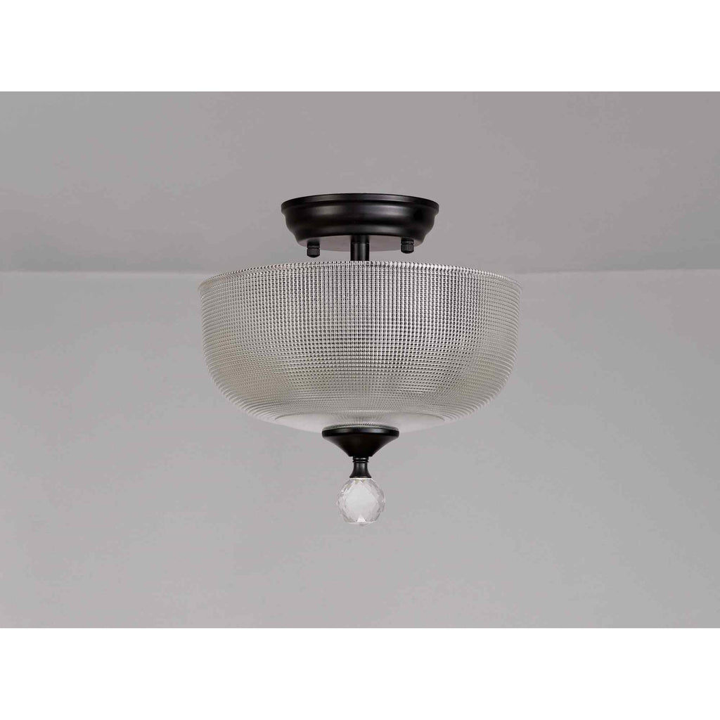 NLK16239 Tabion 2 Light Ceiling Light Matt Black Clear
