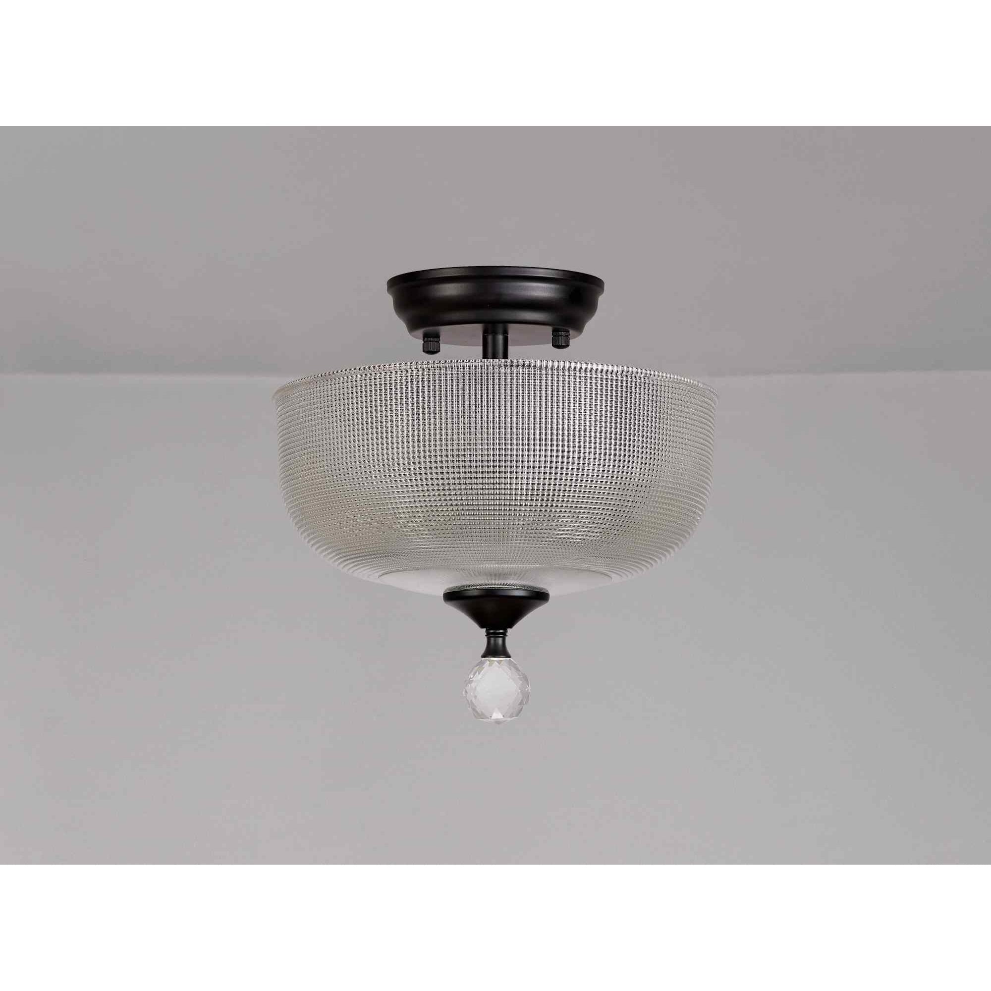 NLK16239 Tabion 2 Light Ceiling Light Matt Black Clear