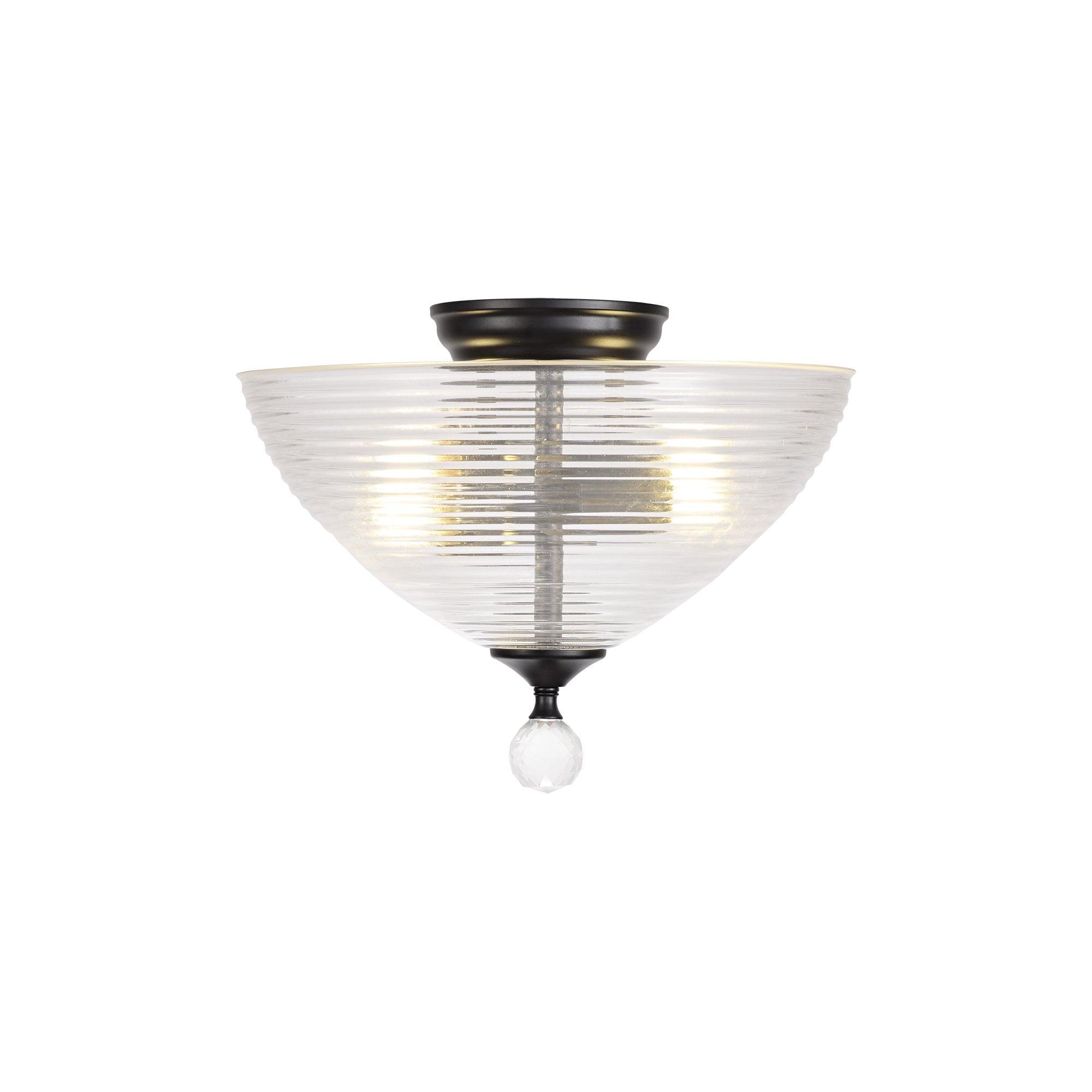 NLK16249 Tabion 2 Light Ceiling Light Matt Black Clear