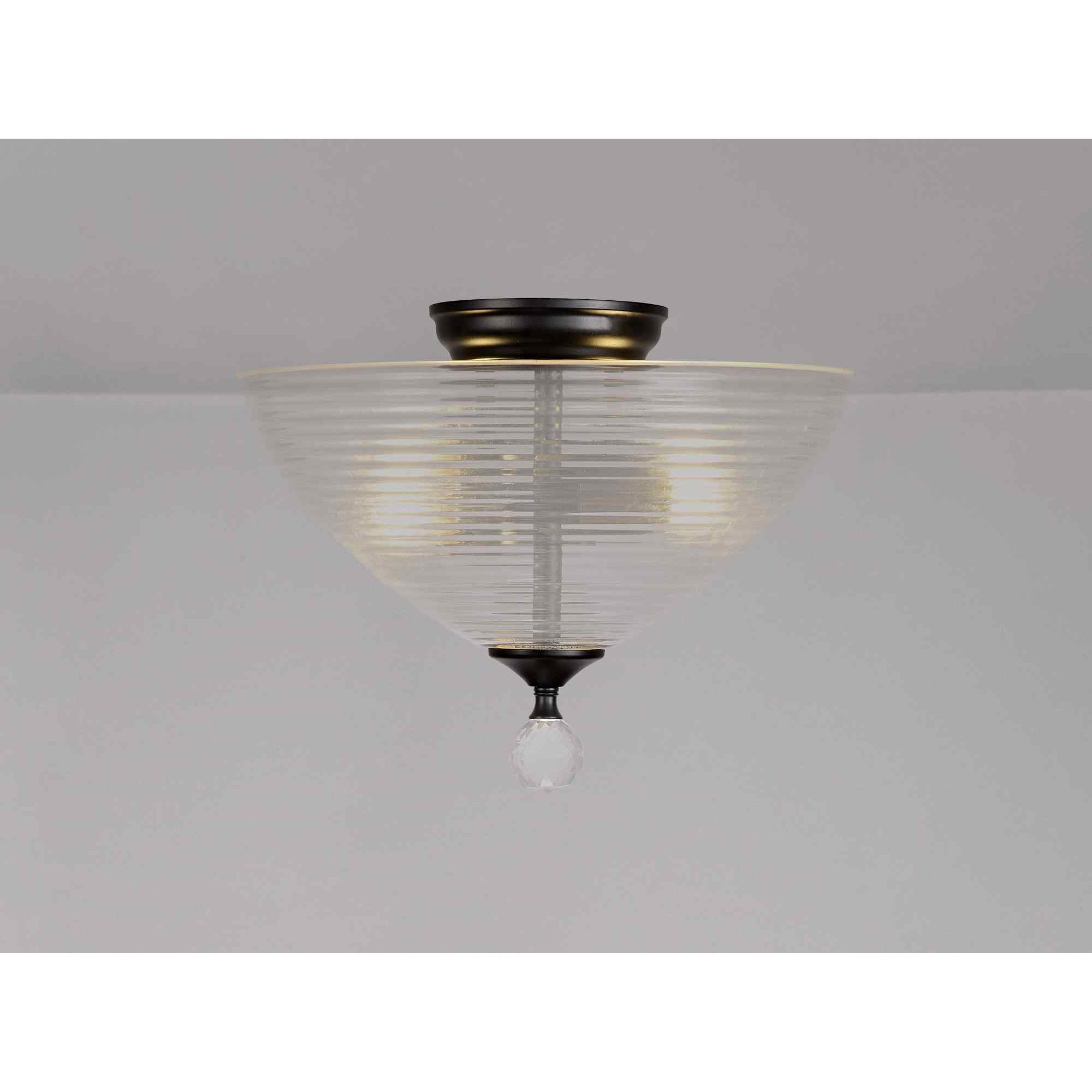 NLK16249 Tabion 2 Light Ceiling Light Matt Black Clear