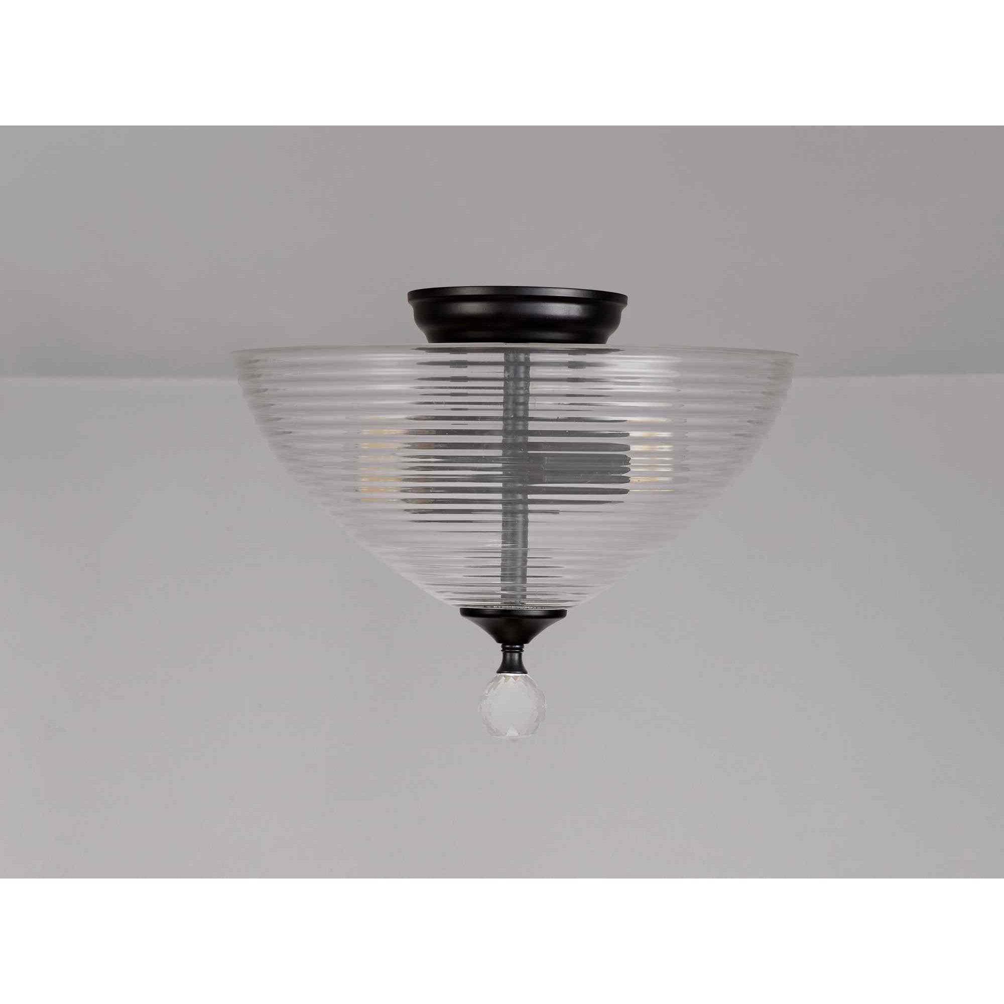 NLK16249 Tabion 2 Light Ceiling Light Matt Black Clear