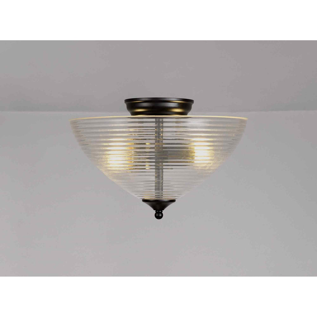 NLK16249 Tabion 2 Light Ceiling Light Matt Black Clear