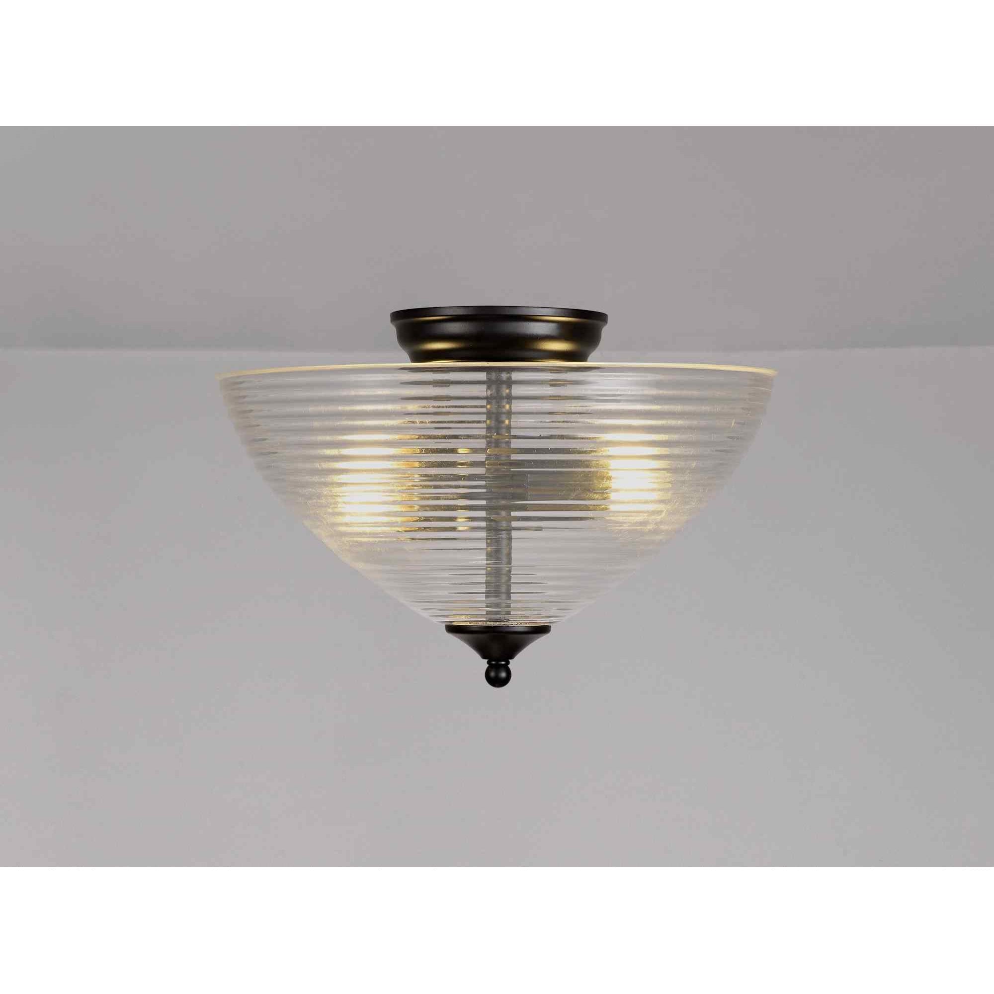 NLK16249 Tabion 2 Light Ceiling Light Matt Black Clear