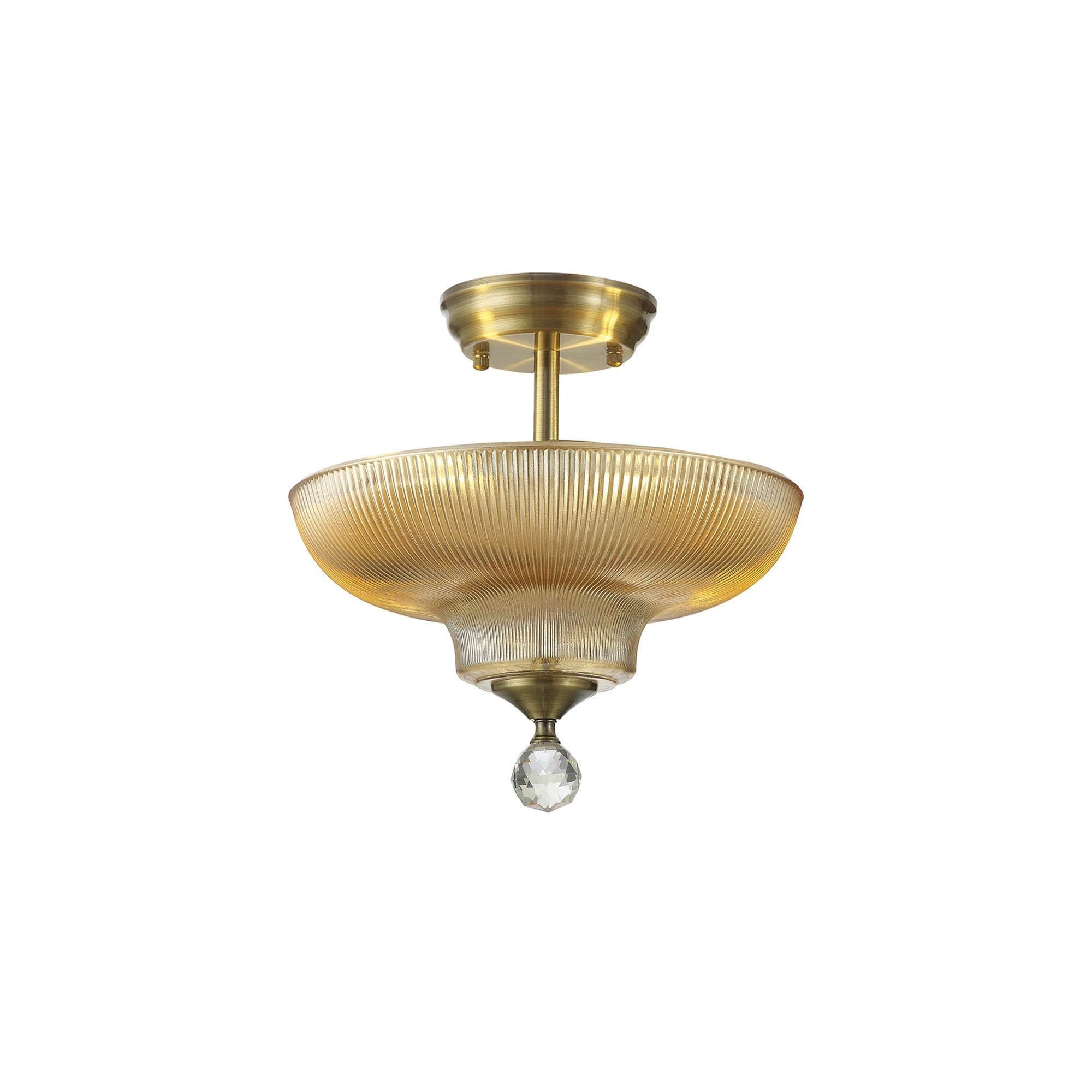NLK16259 Tabion 2 Light Ceiling Light Antique Brass Amber