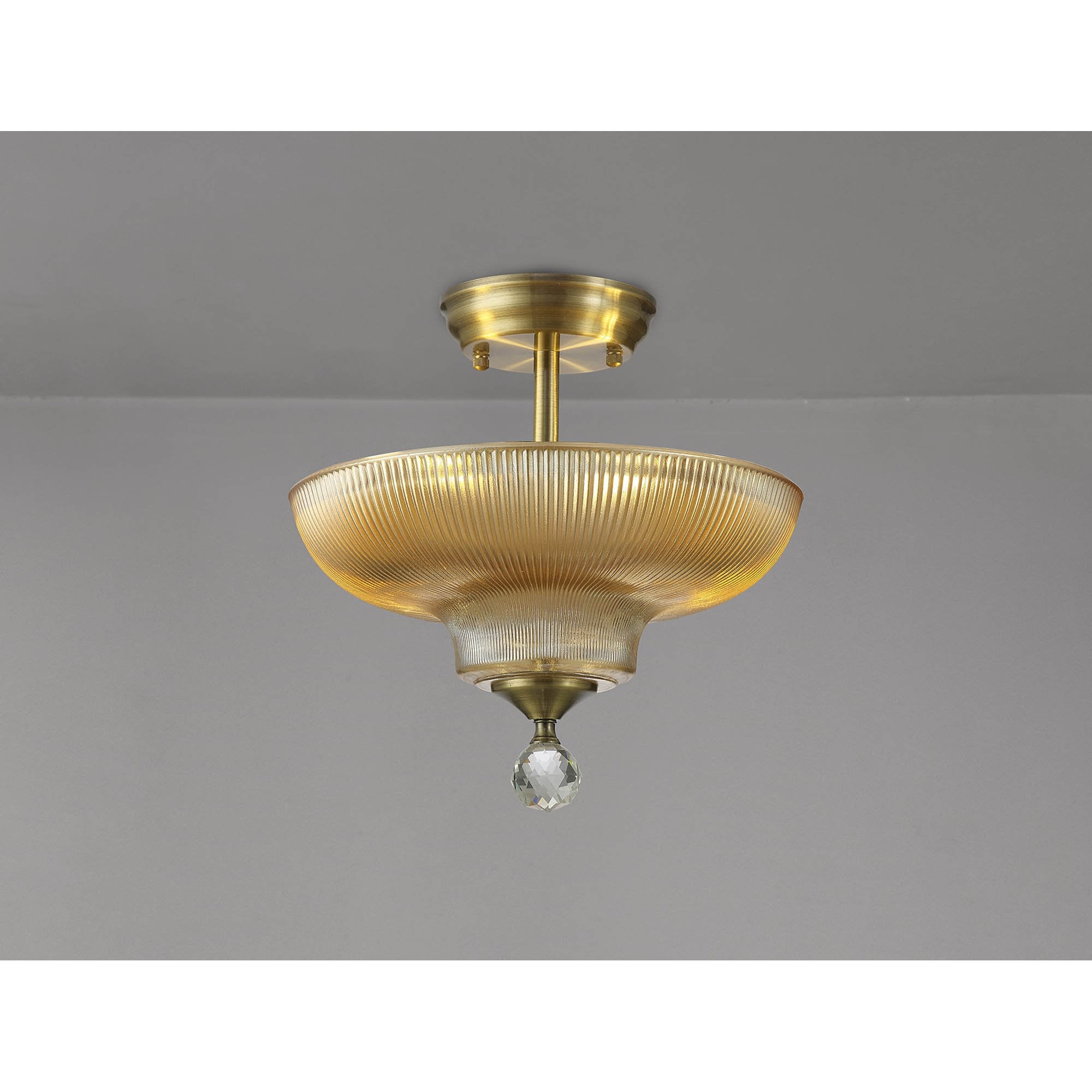 NLK16259 Tabion 2 Light Ceiling Light Antique Brass Amber