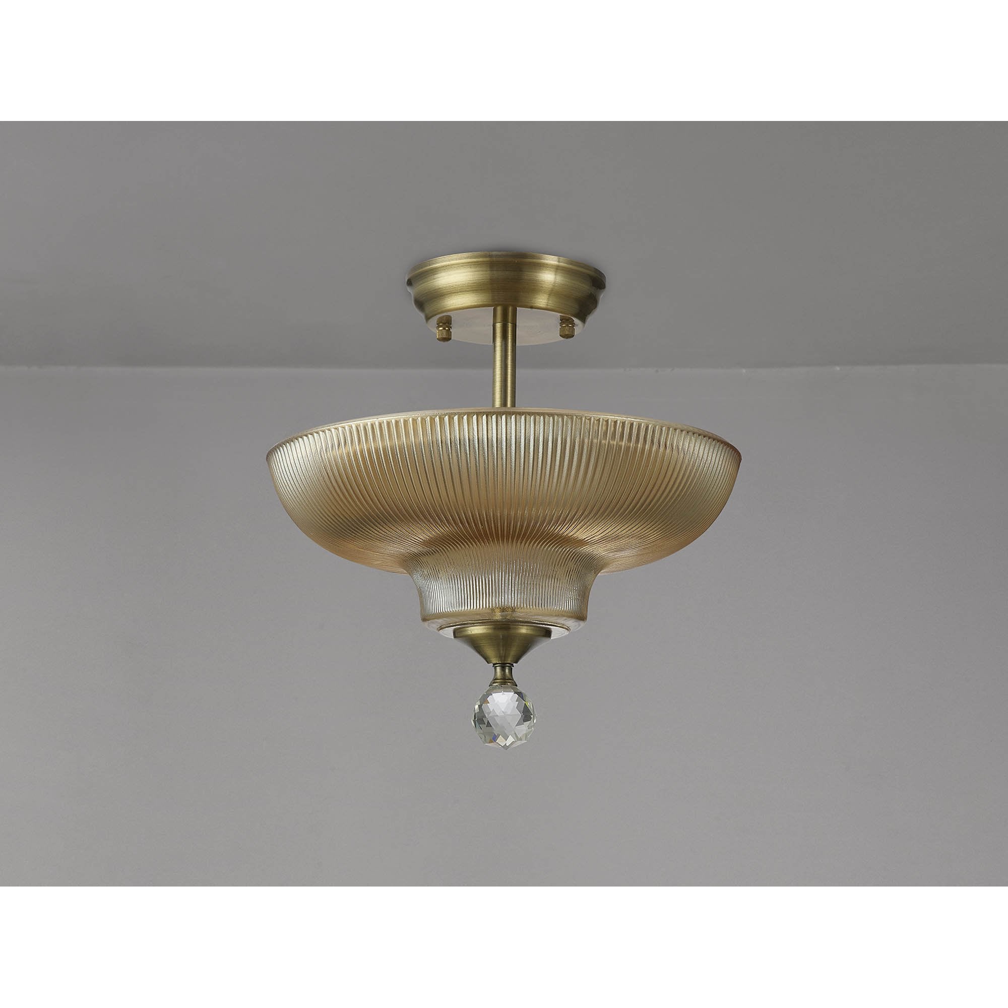 NLK16259 Tabion 2 Light Ceiling Light Antique Brass Amber