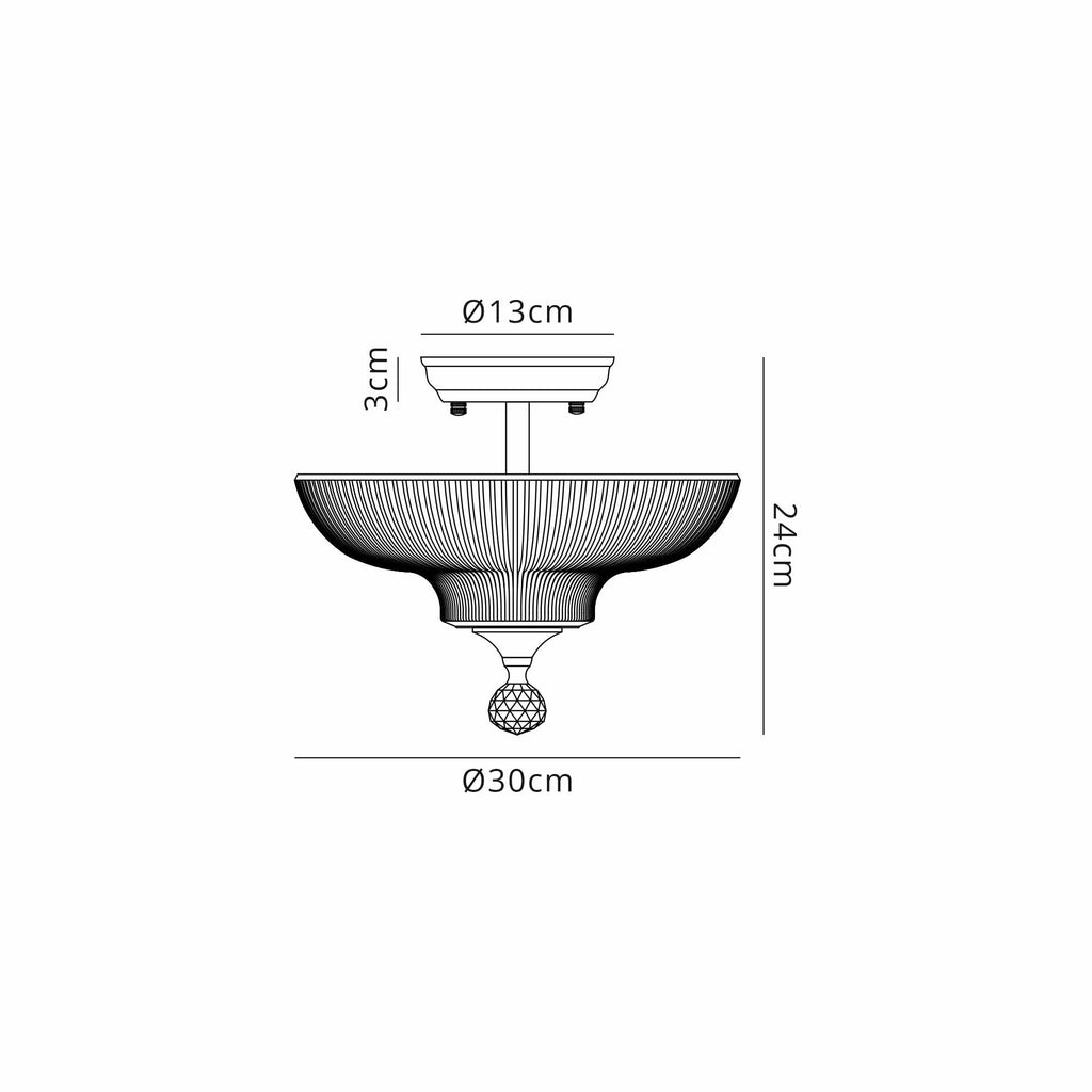 NLK16269 Tabion 2 Light Ceiling Light Antique Brass Smoked