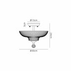 NLK16269 Tabion 2 Light Ceiling Light Antique Brass Smoked