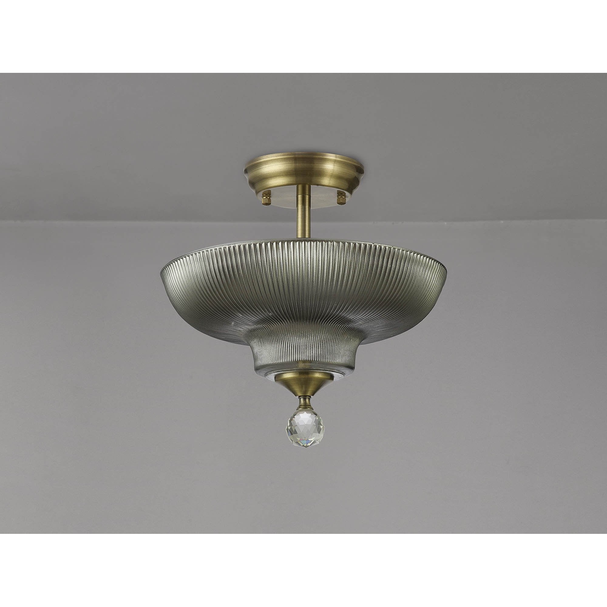 NLK16269 Tabion 2 Light Ceiling Light Antique Brass Smoked