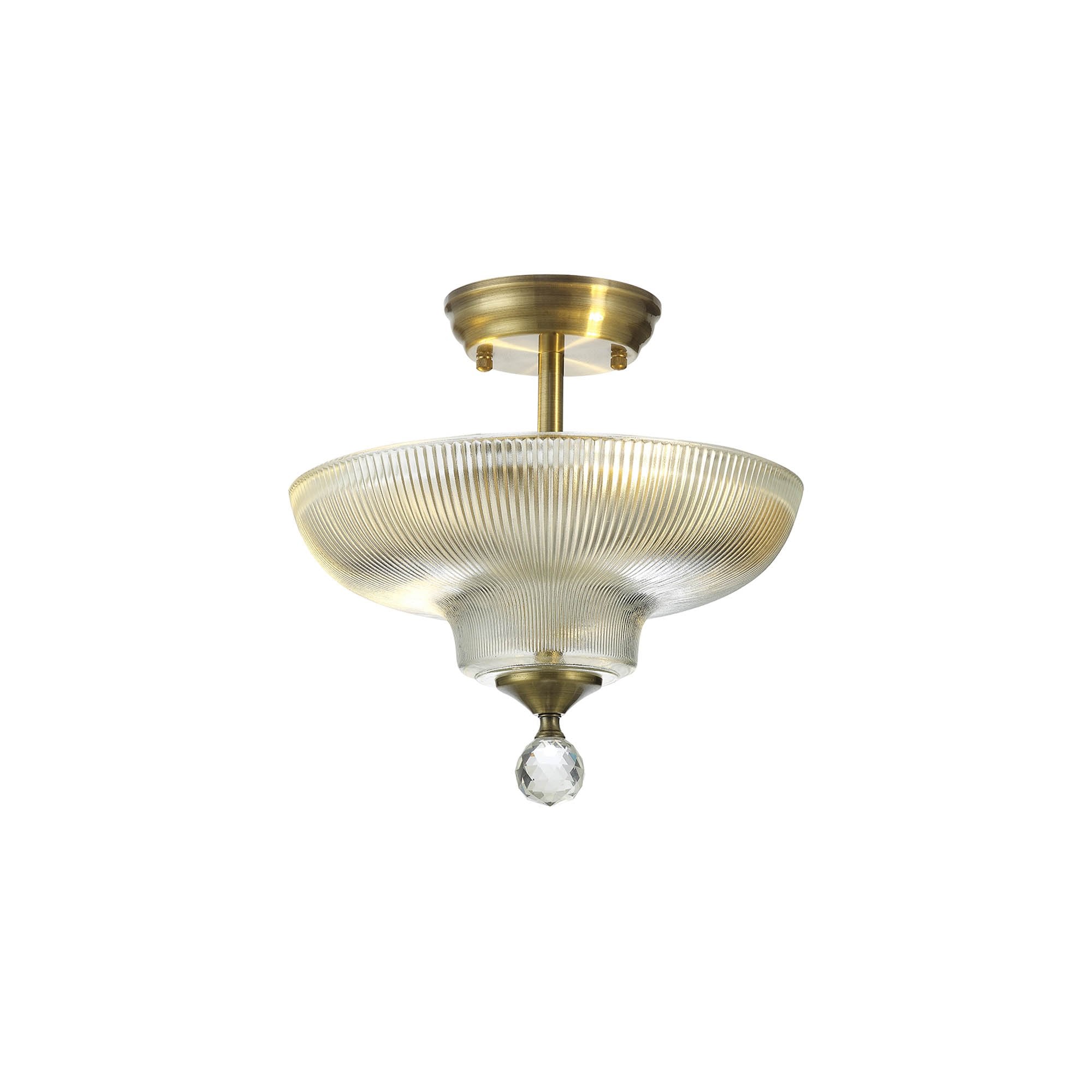 NLK16279 Tabion 2 Light Ceiling Light Antique Brass Clear