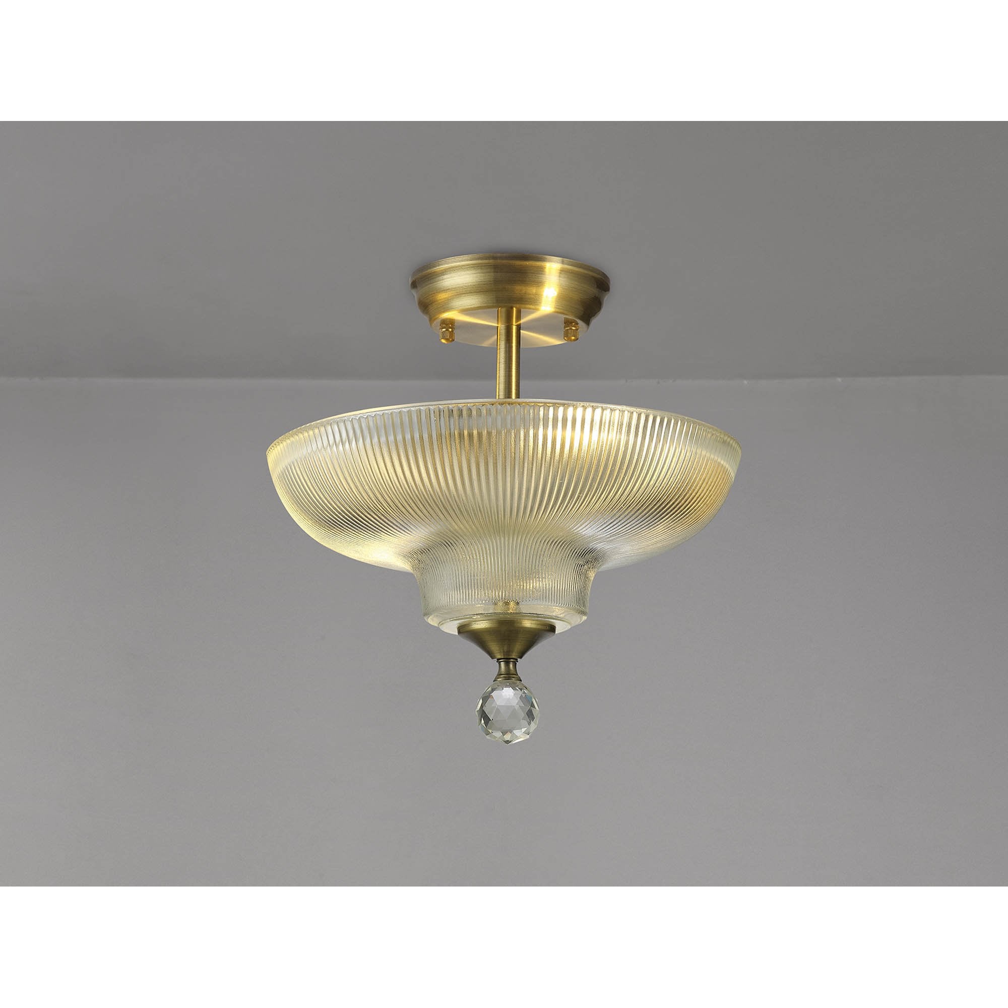 NLK16279 Tabion 2 Light Ceiling Light Antique Brass Clear