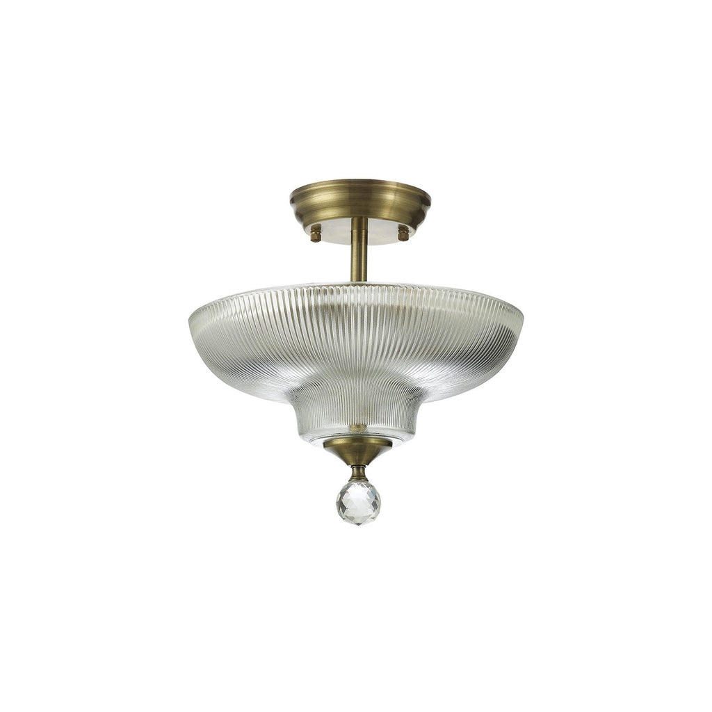 NLK16279 Tabion 2 Light Ceiling Light Antique Brass Clear