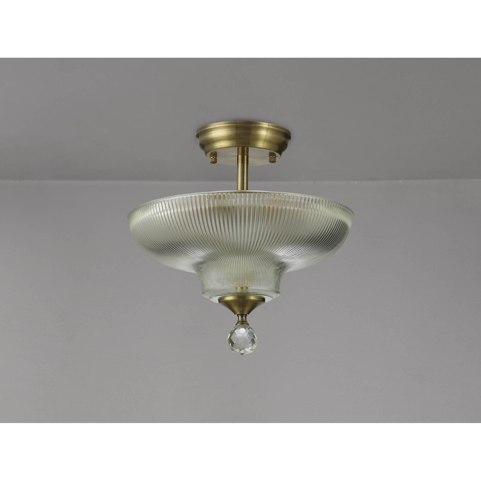 NLK16279 Tabion 2 Light Ceiling Light Antique Brass Clear