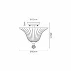 NLK16289 Tabion 2 Light Ceiling Light Antique Brass Clear