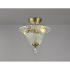 NLK16289 Tabion 2 Light Ceiling Light Antique Brass Clear