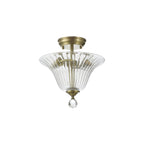 NLK16289 Tabion 2 Light Ceiling Light Antique Brass Clear