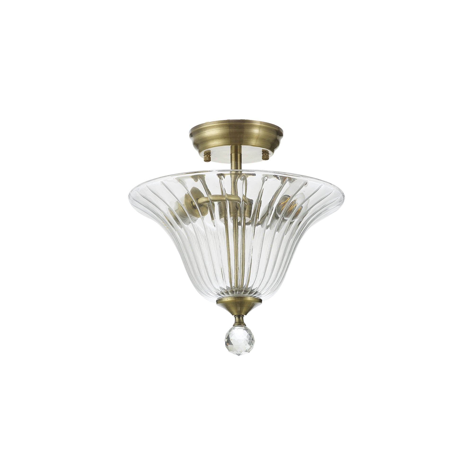 NLK16289 Tabion 2 Light Ceiling Light Antique Brass Clear