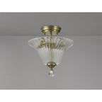 NLK16289 Tabion 2 Light Ceiling Light Antique Brass Clear
