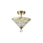 NLK16299 Tabion 2 Light Ceiling Light Antique Brass Clear